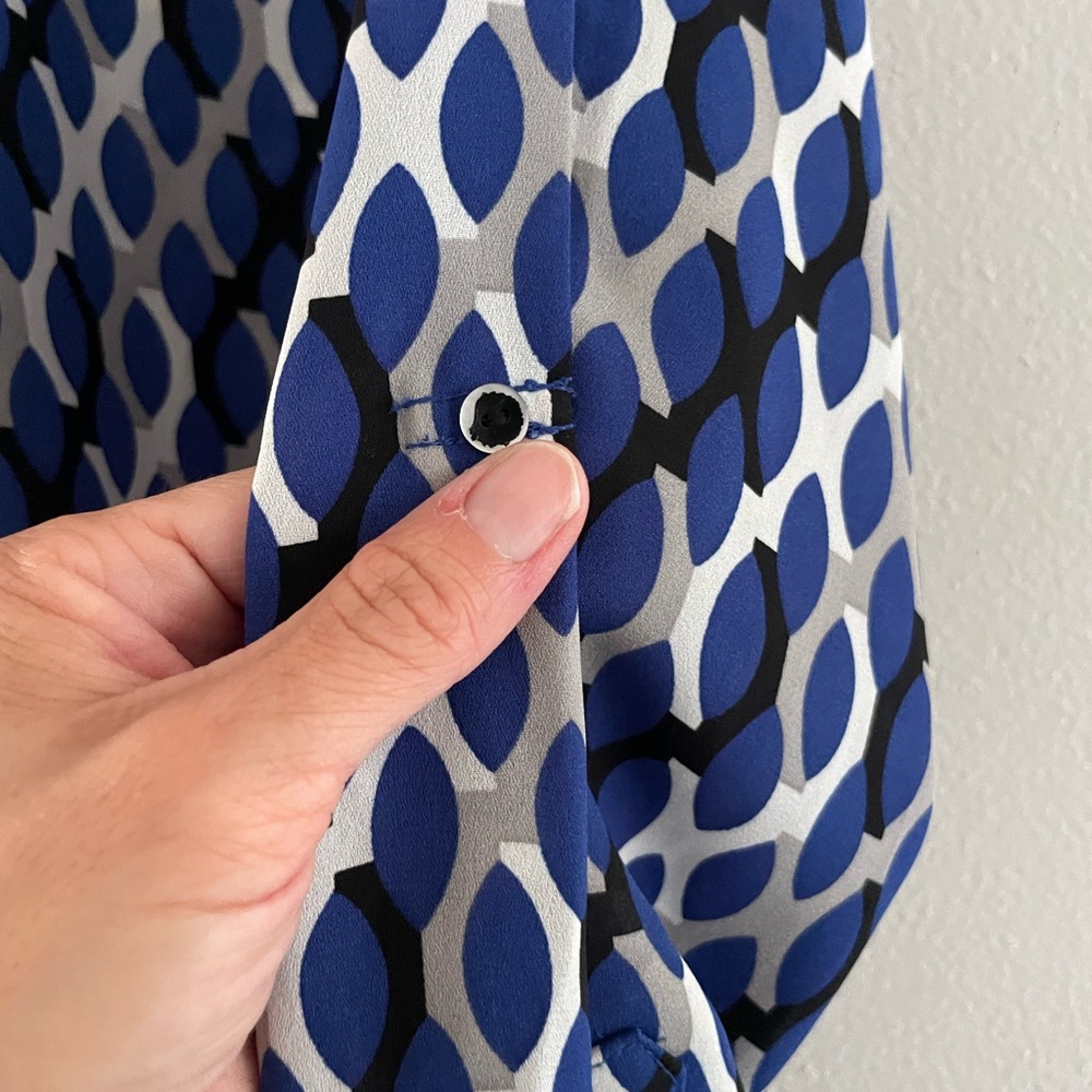 Roz & Ali Navy and White Geometric Long-Sleeve Tunic - Picture 4 of 7